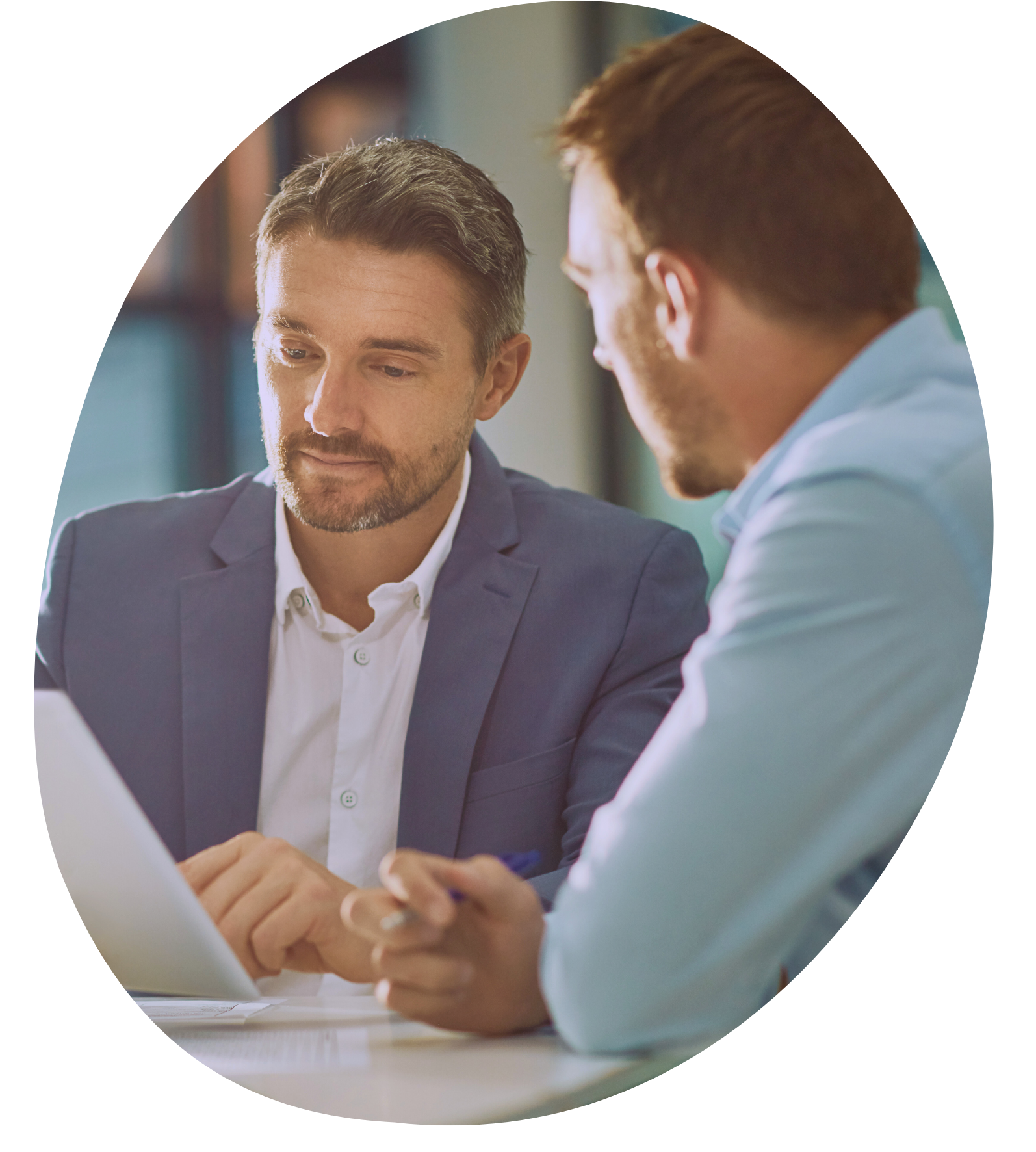 Happy people talking